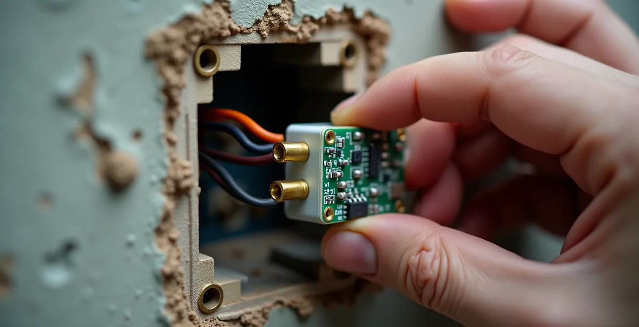Installation eines Funkaktors in einer Altbau-Unterputzdose