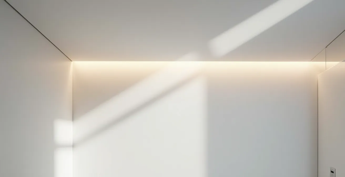 Indirekte Deckenbeleuchtung mit LED-Strips in moderner Küche